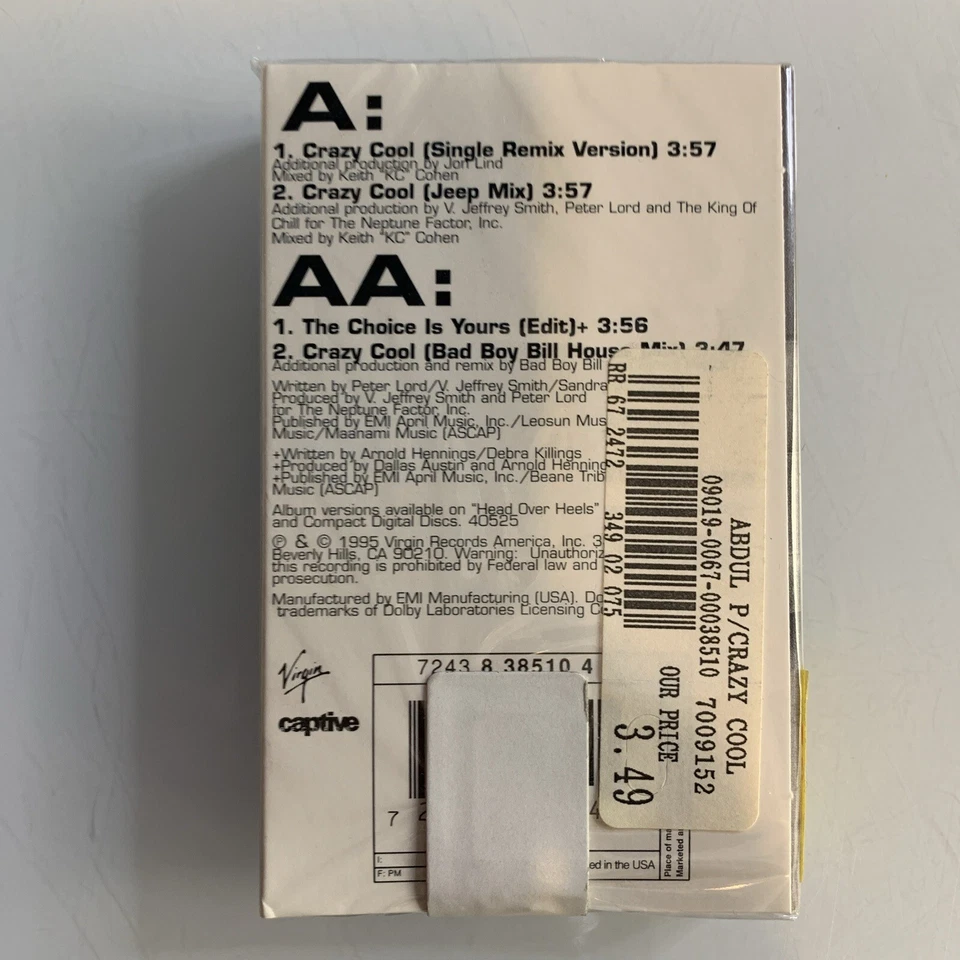 Paula Abdul Crazy Cool Choice Is Yours (Cassette) Single New Sealed - Image 2 of 2