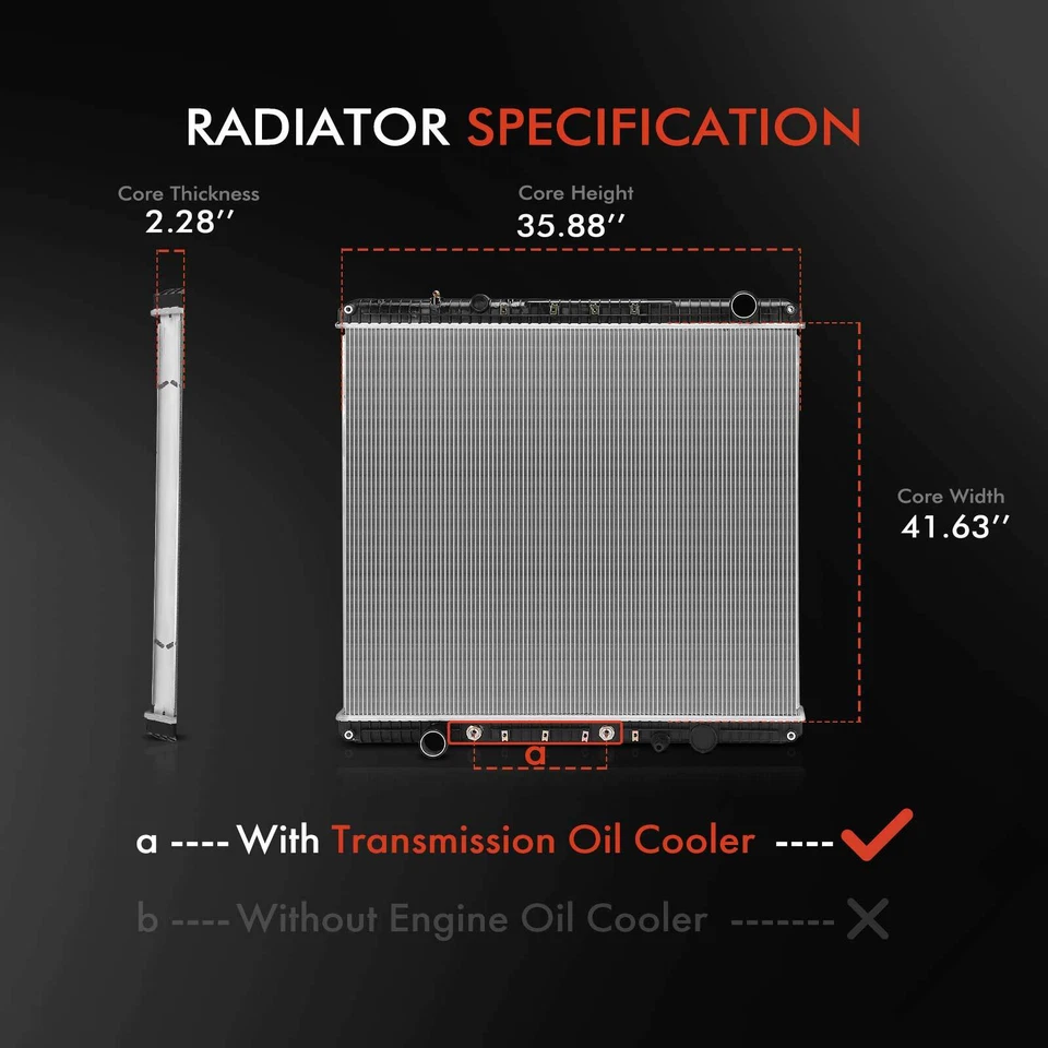 Radiator with Trans. Oil Cooler for Freightliner Coronado 2008-2019 Western Star - Image 2 of 4