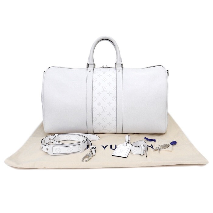 Louis Vuitton Keepall 50 Travel Bag M30885 White Taiga Louis Vuitton Keepall 50 Travel Bag M30885 White Taiga