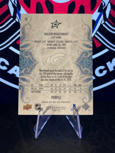 2024-25 Upper Deck Ice Purple Mason Marchment #18 Dallas Stars - Imagen 2 de 2