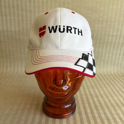 Wurth Team Penske Racing Baseball Cap White Red Black Checkered Flag Mens OSFA