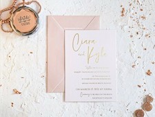 Wedding Invitation cards Australia. Rose Gold foil Invites online 3 SAMPLES 