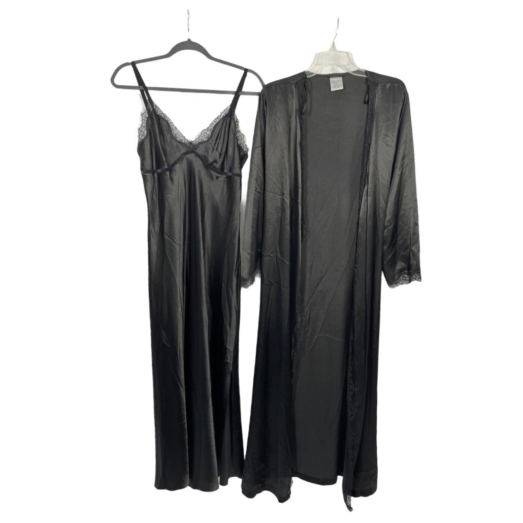 Cabernet Sleepwear Satin Robe & Nightgown Long Pe… - image 6