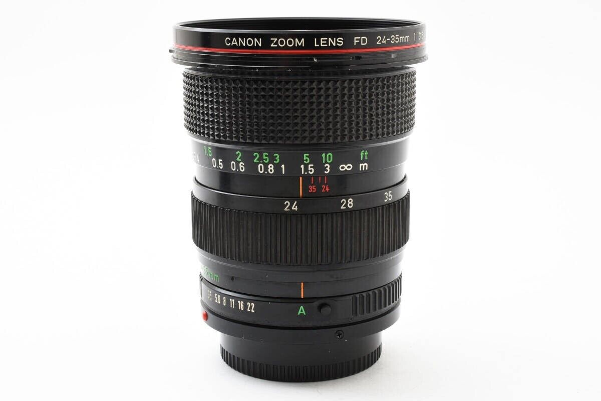CANON NEW FD 24-35mm F3.5 L R6089 #19 Black Lens with Cap CANON NEW FD 24-35mm F3.5 L R6089 #19 Black Lens with Cap