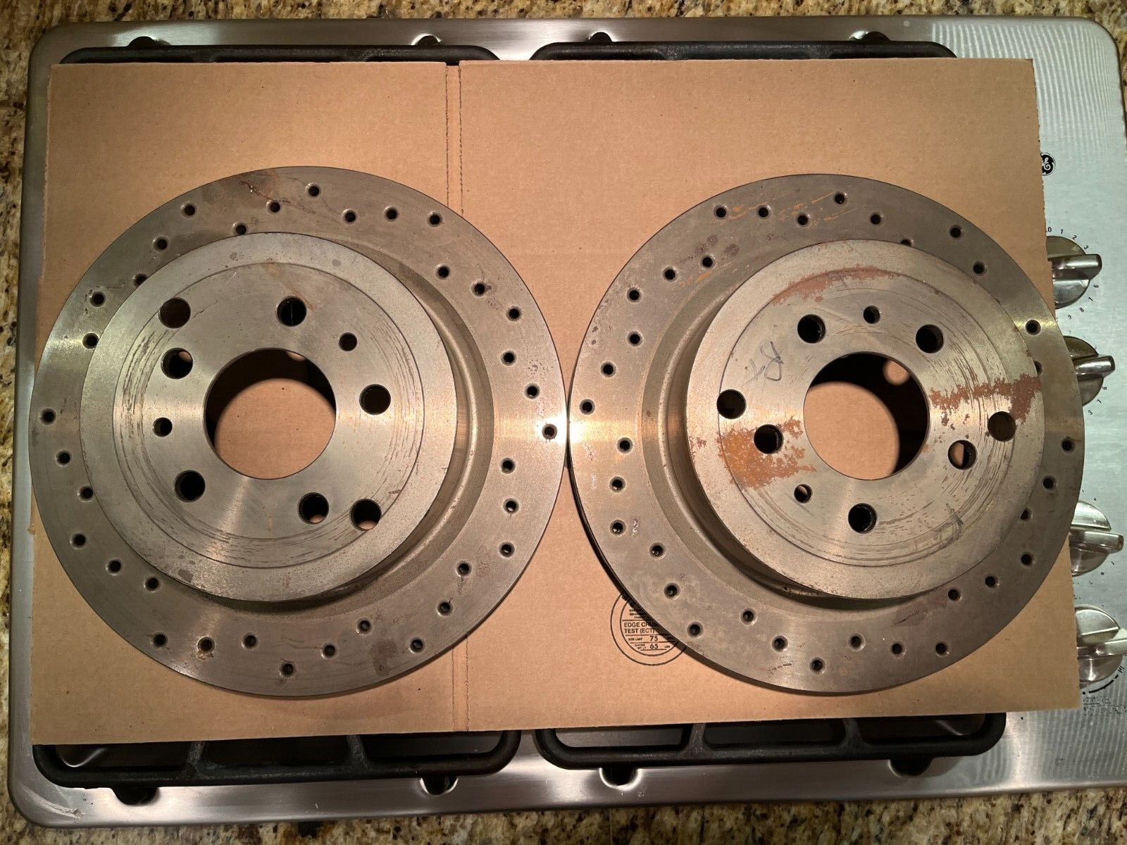 1988-1991 FERRARI TESTAROSSA BREMBO PERFORMANCE BRAKE DISC ROTORS REAR SET- NEW