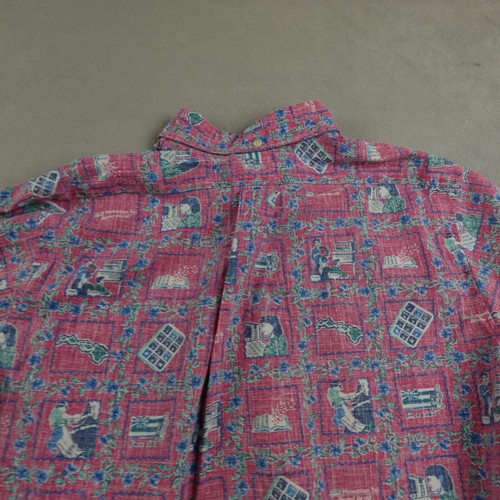 Vintage Reyn Spooner Hawaiian Shirt Mens M Red Tropical Traditional 1983 - Picture 14 of 18