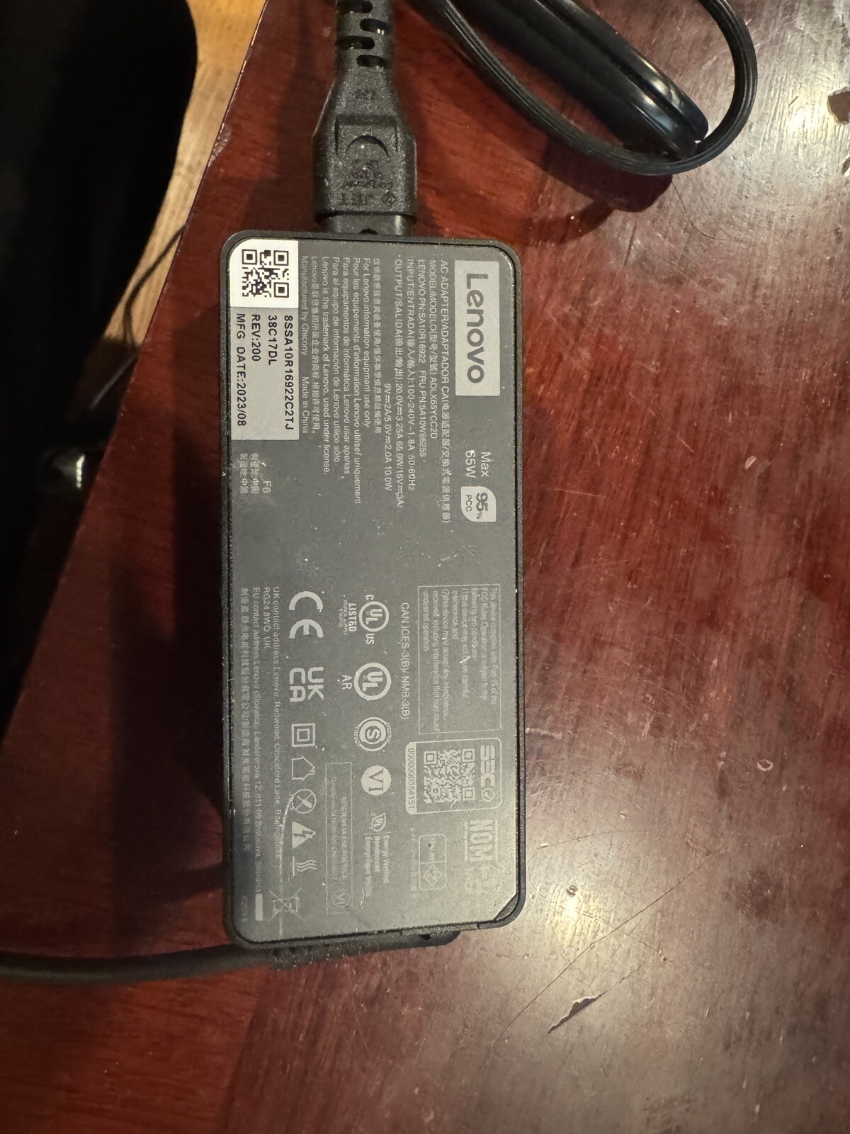 Genuine OEM 65W USB-C Charger Type-C Adapter For Lenovo ThinkPad X1 Carbon Yoga