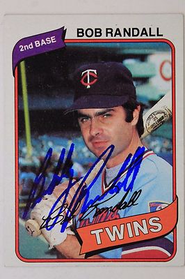 Autograph BOB RANDALL Minnesota Twins 1980 TOPPS #162 Signed Card 16E 
