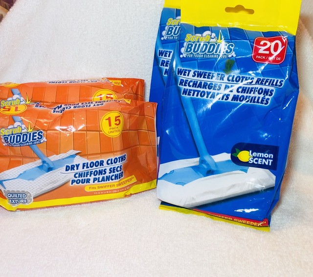 Scrub Buddies2 Pk Dry Floor Cloths,2Pk wet Floor ClothsFits Swiffer