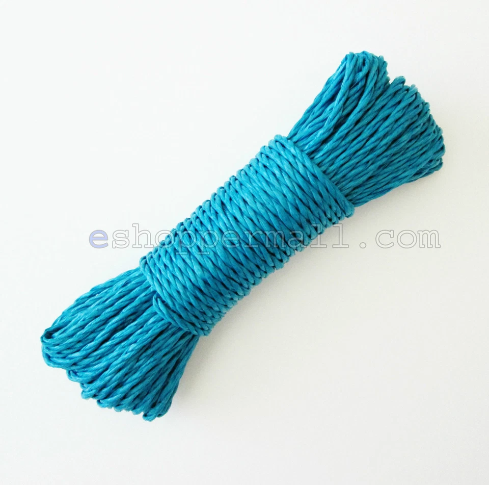 Cuerda trenzada de cuerda trenzada 100 pies de plástico rojo o azul para tendedero Foto 2 de 3