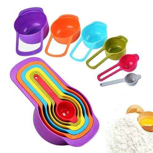 6pcs Measuring Cups Spoons Cake baking Colorful Spoon Set Coffee Sugar Measuring - Picture 7 of 8
