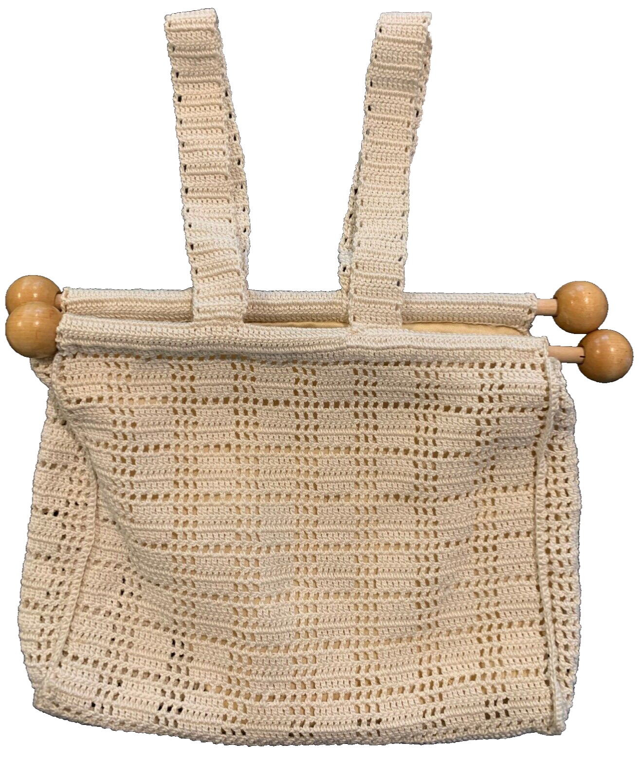 Antique Handmade Crochet Lined bag