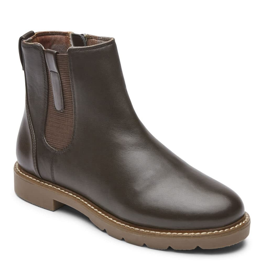 Rockport Women's Kacey Bootie Ankle Boot, 10, Brown Leather