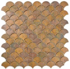 Mosaico tegola di rame ventaglio decorazione corridoio marrone 49-1504 |1 foglio
