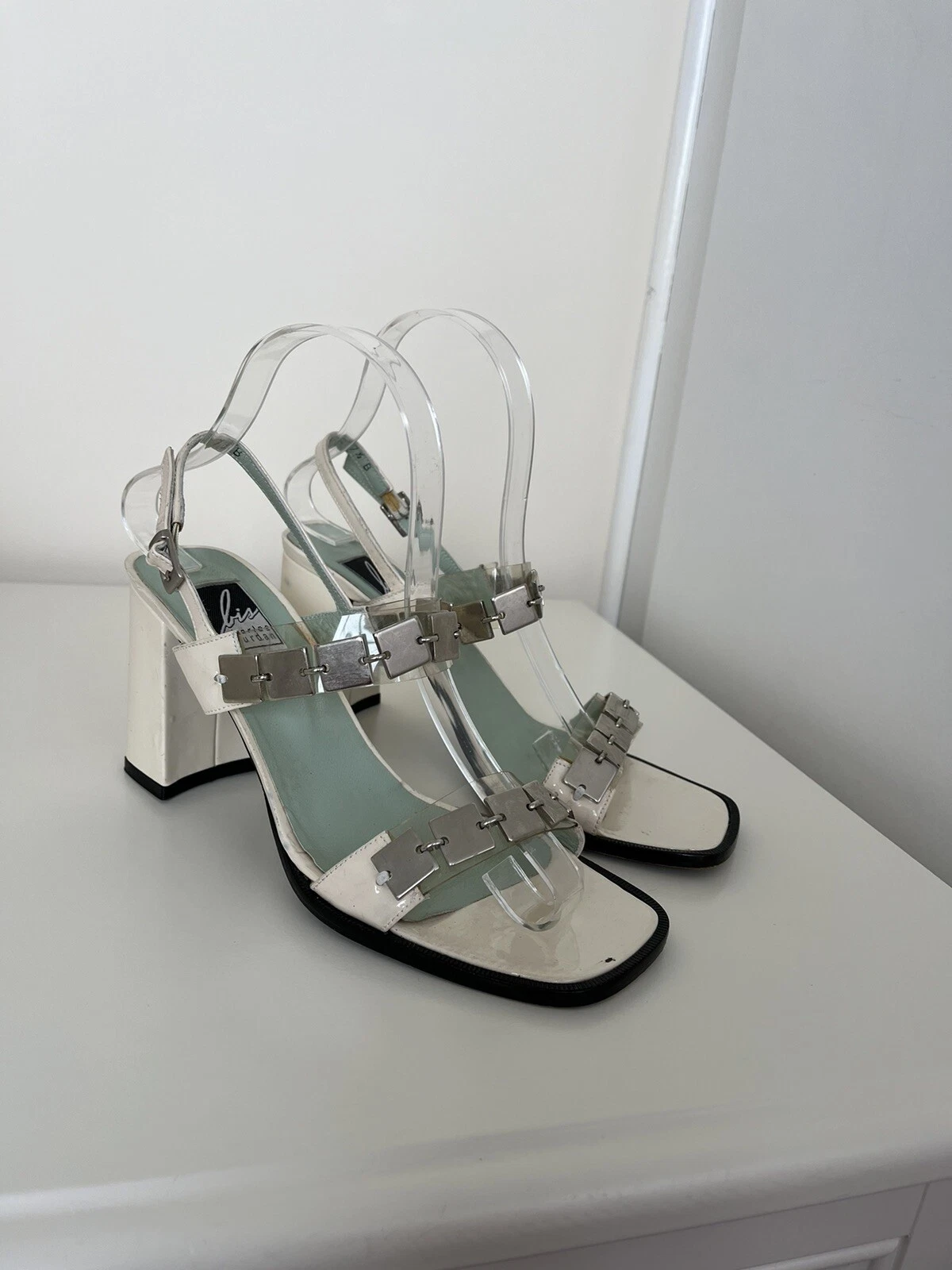 JORDAN Sandali vintage Charles Jourdan crema USA taglia 7 5 taglia UK 5 5