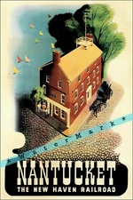 Nantucket 1945 Massachusetts New Haven Railroad Vintage Poster Print Retro Art 
