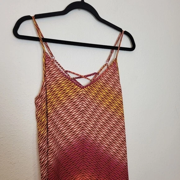 Maxi Vestido Playa PrAna Talla Pequeña Pañuelo Angelique Rayas Dobladillo Calce Relajado Foto 3 de 4