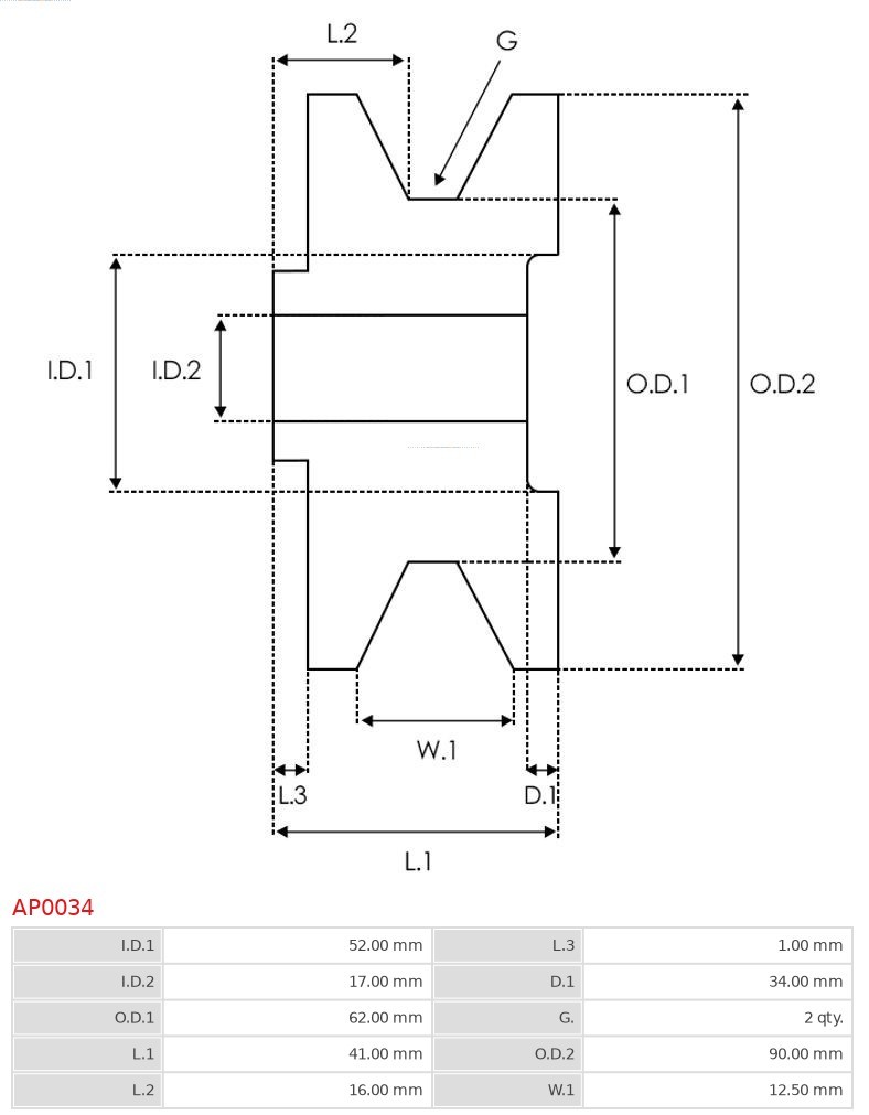 Fits AS ROZRUSZNIKI I ALTERNATORY AP0034 BRAND NEW AS-PL ALTERNATOR PULLEY
