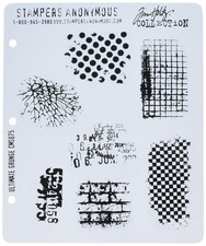 CMS-075 Tim Holtz Cling Rubber Stamp Set, Ultimate Grunge