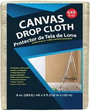 Premium Cotton Canvas Drop Cloth - 8 oz, 4x5 ft - Perfect for 5x4 feet, Beige 