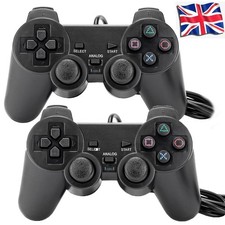 2PCS For PlayStation 2 PS2 Black Wired Game Controller Gamepad Joypad UK STOCK