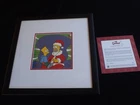 Naughty or Nice The Simpsons Annual Holiday Animation Cel Christmas Homer Bart