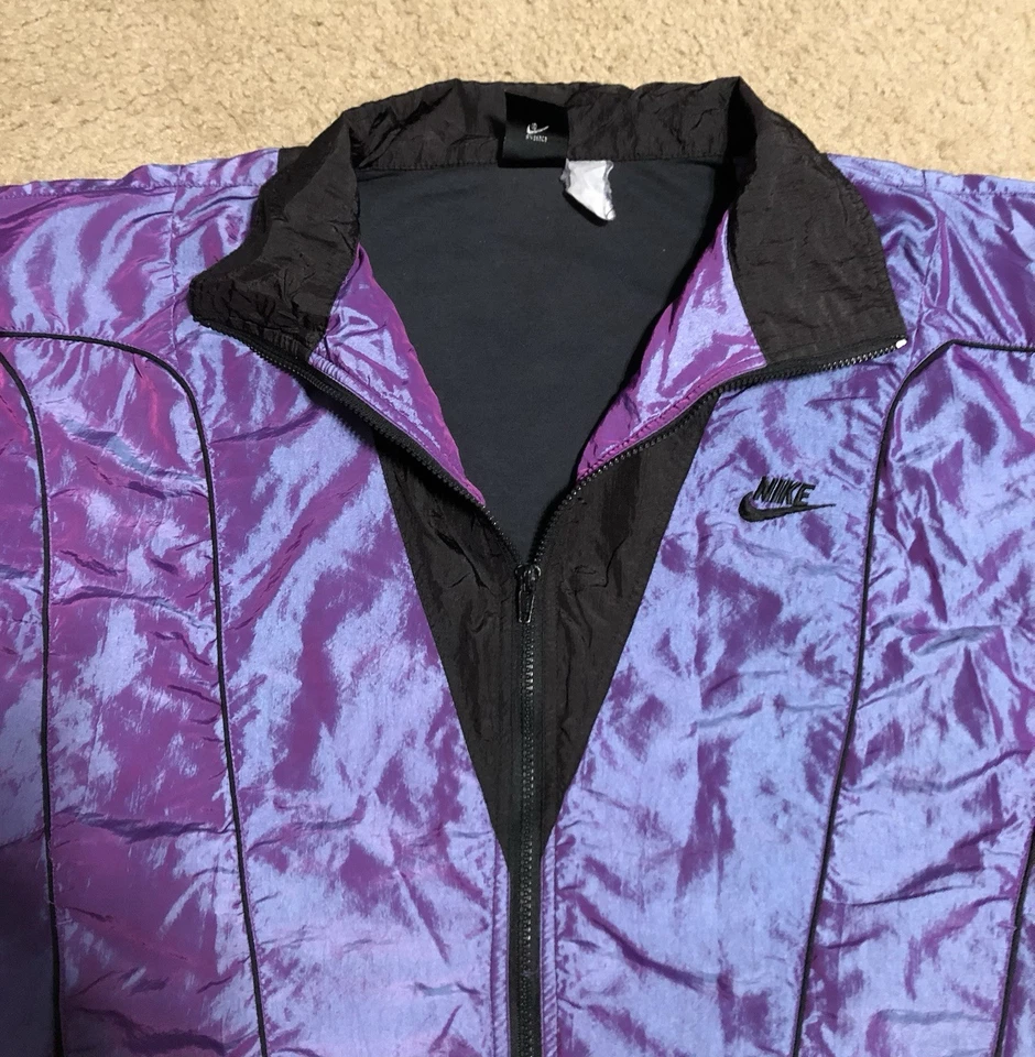 Винтажный Nike полета Air Jordan костюм отражательный фиолетовый и черный комплект XL-XXL OG 90-х - Изображение 3 из 4