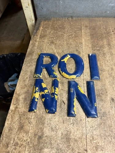 Vintage Mobil Or Gulf Garage Gas Oil Service Station Porcelain Sign Letters USA