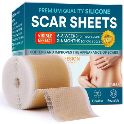 Uniedi Silicone Scar Sheets Silicone Scar Tape1.6X 120 Roll-300Cm Silicone Tape