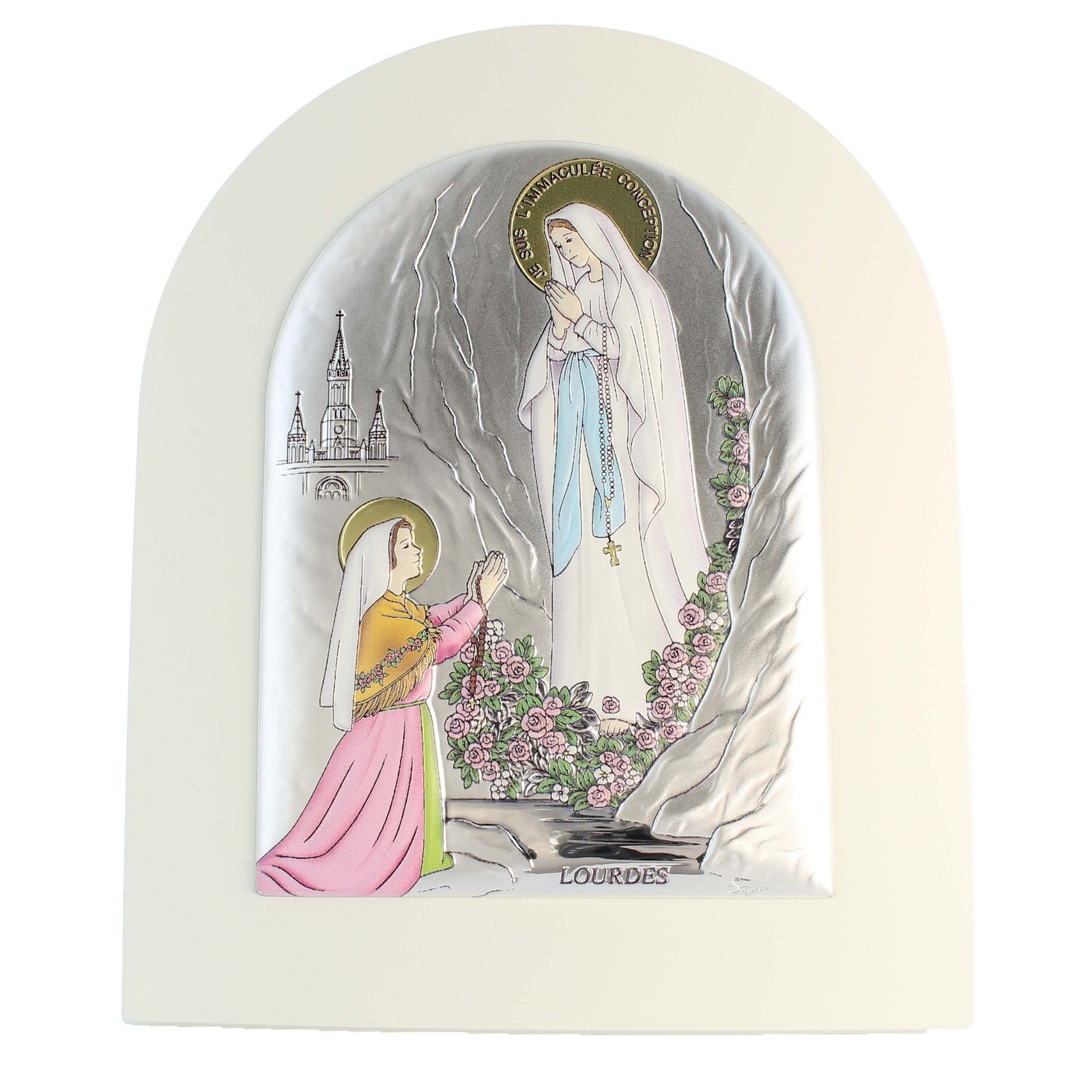 Cadre Apparition de Lourdes pour coin prière et méditation à la maison