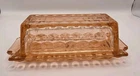 Vintage Fostoria Glass Co. Apricot Depression Glass Butter Dish With Lid