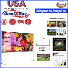 Portable 100-Inch Projector Screen with Stand - 4K HD Indoor Outdoor Wrinkle-...