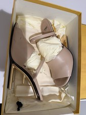 Fendi Beige Leather Open Toe Strappy Slip On ...
