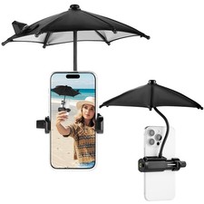 Strong Clip Phone Umbrella for Sun, Mini Tanning Shade Cover for Cell iPhone/...