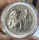 Battle Little Big Horn 1876 Sitting Bull Gen. Custer 1oz Silver art bar round