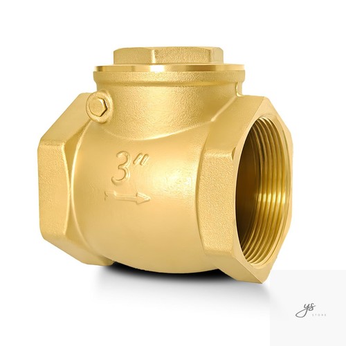 3" NPT Horizontal Swing Check Valve, Brass, Heavy-Duty Female Thread, DN80 Non
