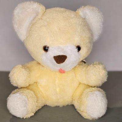 Vintage GUND ''Silly Bear'' Yellow Teddy Plush 10'' Tongue Out Sheared Nylon Rare