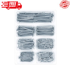 400pcs Hardware Nails Assortment Kit, Picture Hanging Nails, Galvanized Nails