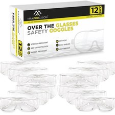 Bulk Packs Safety Glasses Over Eyeglasses - ANSI Z87, Anti-Fog, Scratch-Resi...