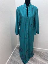 Vintage TV Loungers Long Caftan Maxi Dress Muumuu Loungewear Floral 1970s Size M