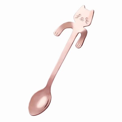 Cute Cat Shape Stainless Steel Coffee Spoon Dessert Tea Ice Cream Scoop