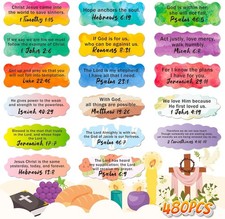 STKJoviale 480 PCS Bible Verse Stickers, Scripture Inspirational Colorful