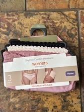 Warners Womens Size XL Blissful Benefits Hipster Panties 3-Pack Microfiber