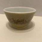 Vintage Pyrex Mixing Bowl 401 Forest Fancies Mushrooms Brown Tan Small