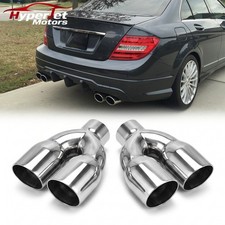 Dual 2.5 To 3.5 Quad Exhaust Tip For Mercedes Benz Amg W204 W212 C63 C300 E350