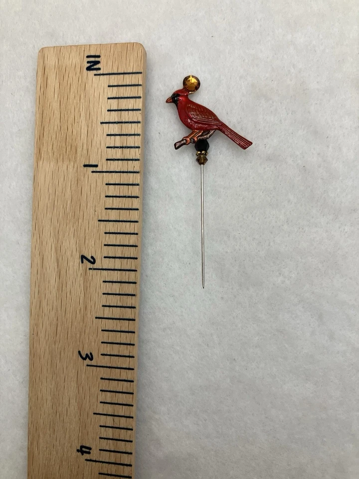 Handmade Counting Pin •Cardinal• Cross Stitch Accessory - Image 4 of 4