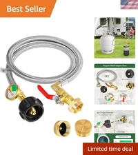 3 FT Propane Tank Adapter with Pressure Gauge & Control Valve – Perfect for 1...