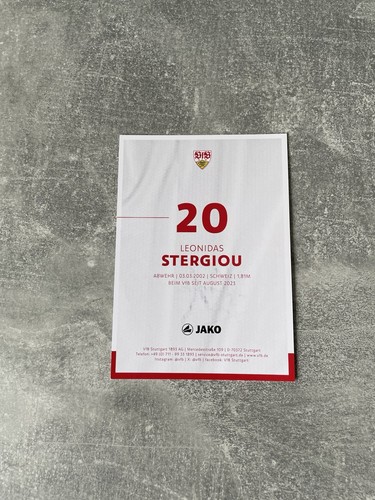 Leonidas Stergiou Handsignierte Autogrammkarte VFB Stuttgart 2024/25 24/25 - Bild 2 von 2