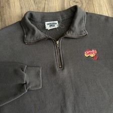 Vintage Texas Pete Sweatshirt Men's Size L Quarter Zip Gray 1990s