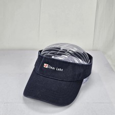 Clear Lake Embroidered Navy Visor Adjustable Sun Hat